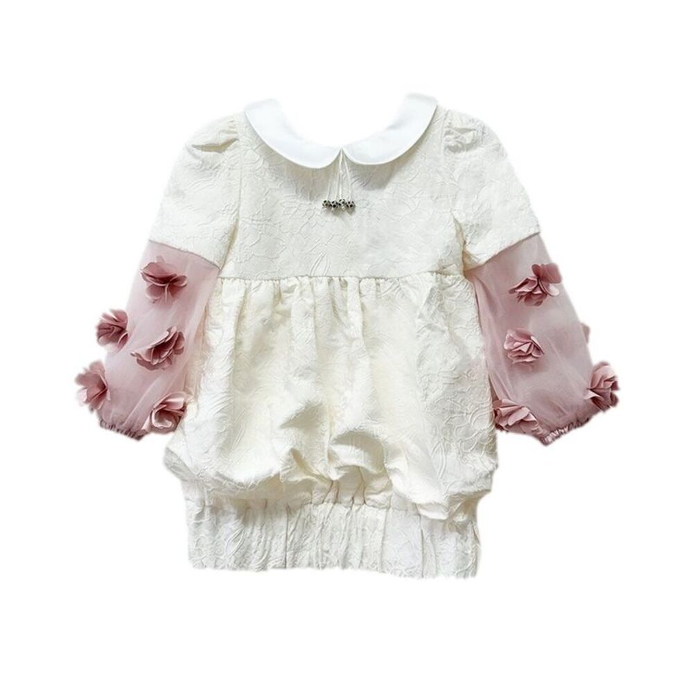 Petite Maison Kids Girls  Cherry Blossom Dress, White